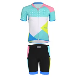 Conjunto ciclismo infantil con camiseta transpirable y culote gel para MTB y carretera