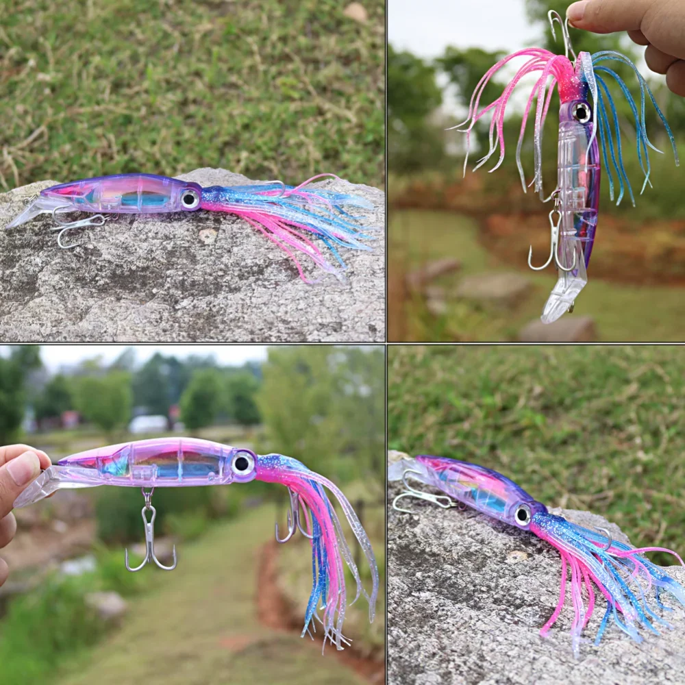 Sougayilang cebos señuelos aparejos de Pesca Pesca plástico duro pulpo cebo falso señuelo de Pesca Artificial Señuelos de Pesca de agua salada - imagen 5