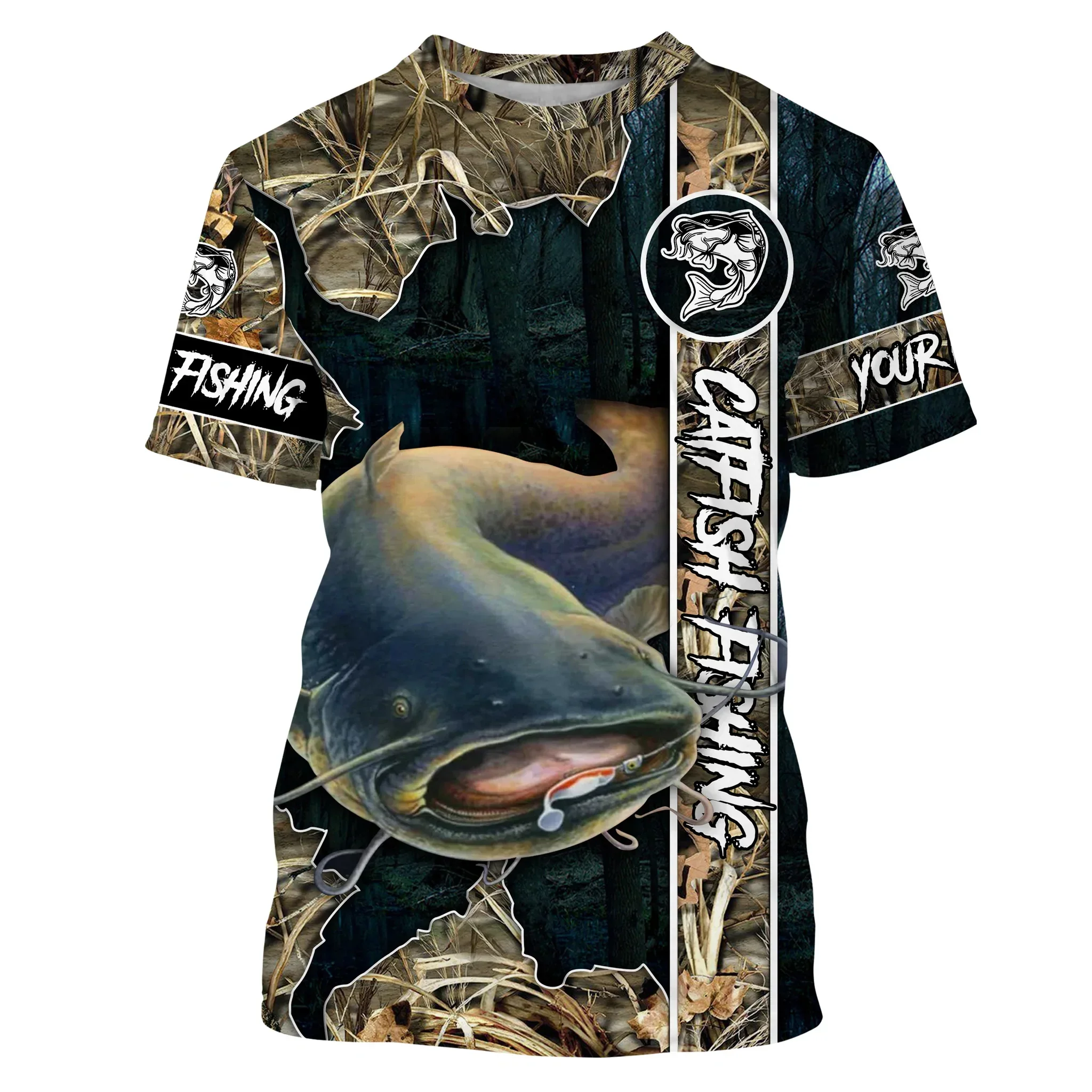 Pesca de bagre me hace feliz pesca Personalizar nombre 3D Impreso Camiseta para hombre Estilo fresco de verano Camiseta casual unisex TX273 - imagen 5