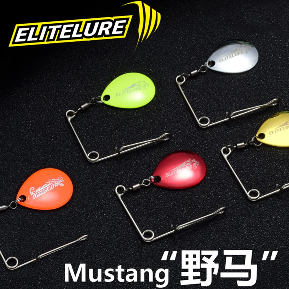 3 uds ELITELURE Mustang hoja de Metal cebo giratorio Swimbait Wobblers Spinnerbait aparejos para lubina y Lucio accesorios de pesca - imagen 2