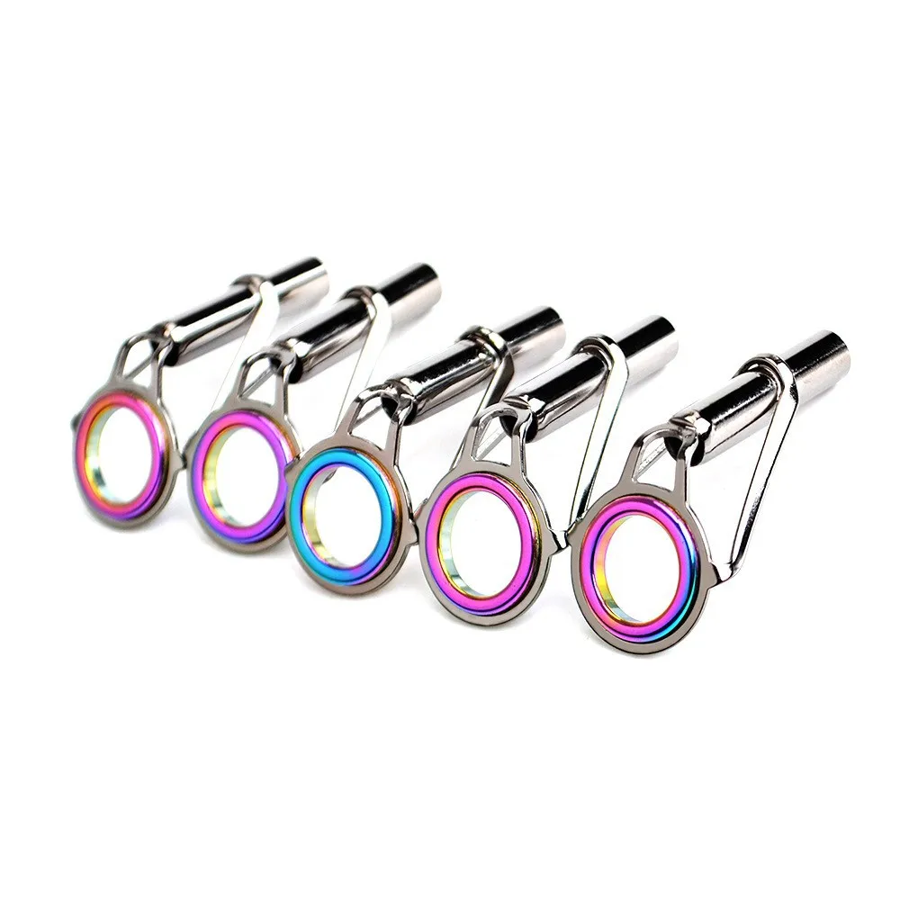 Gran oferta, 5 uds., guía de pesca, punta de anillo, ojo superior, Kit de reparación de aparejos duraderos, caña de pescar, piezas de acero inoxidable, círculo de alta calidad - imagen 3