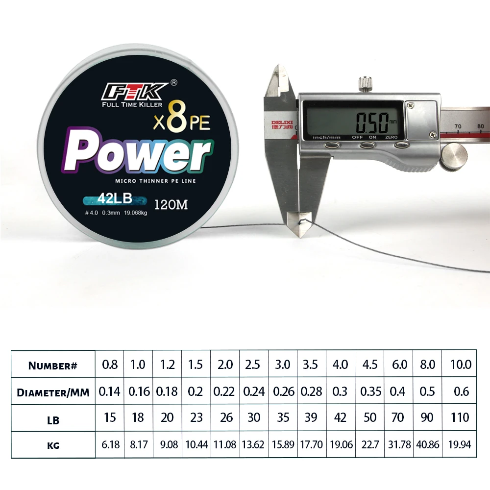 FTK-línea de pesca trenzada de 8 hebras, hilo de 120m, 15-110LB, multifilamento, para carpa, alambre trenzado japonés, accesorios de pesca - imagen 2