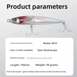 Stickbait flotante para atún – Señuelo lápiz topwater con flash