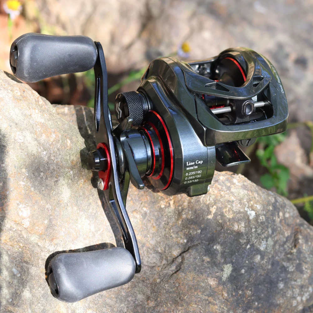 Carrete de pesca Sougayilang Baitacasting, carrete profundo 8,0:1, mango EVA de alta velocidad, carrete de fundición para lubina, pesca en agua dulce, Pasca - imagen 5