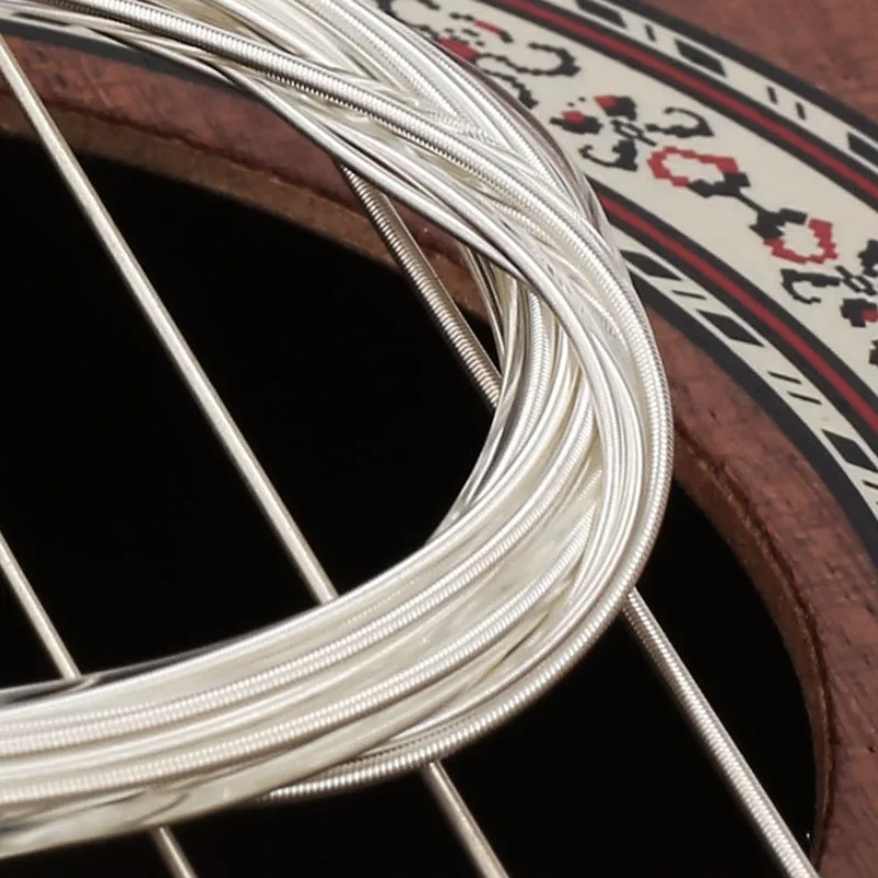 6 uds cuerdas de Metal de nailon clásico púas de guitarra de cuerda plateadas 1-6 alambre de guitarra usado accesorios de guitarra acústica clásica - imagen 2