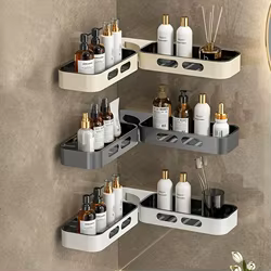 No requiere perforación, estantes de baño, organizadores de esquina, suministros, accesorios de Hardware, accesorios de estante giratorio para mejorar el hogar