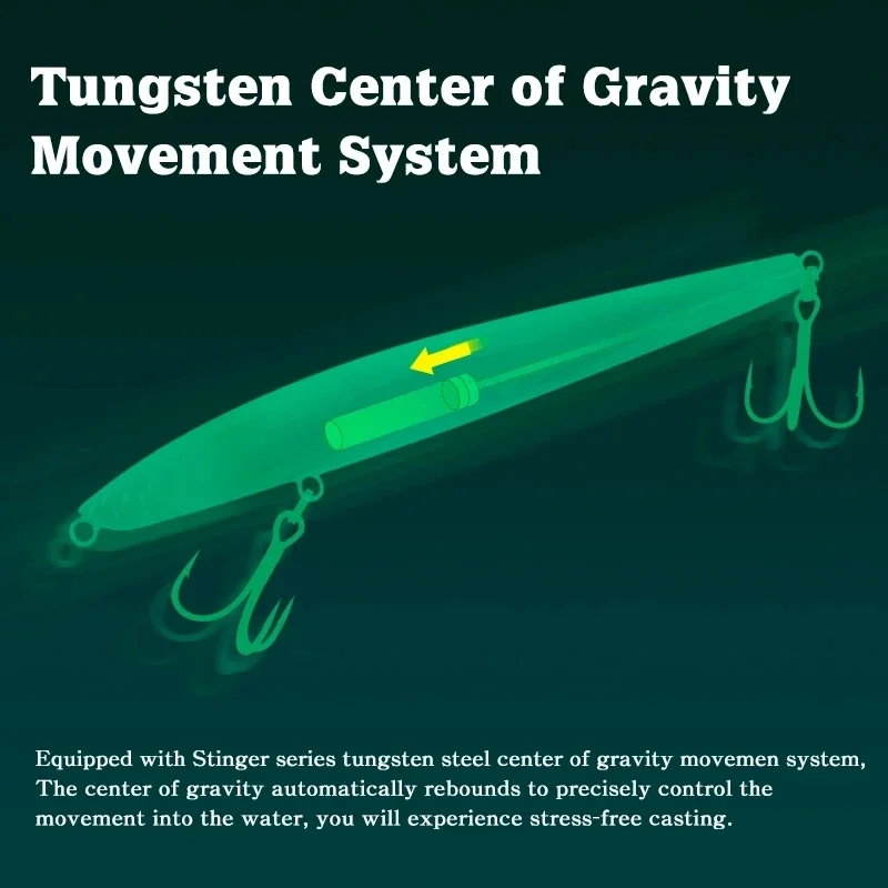 TSURINOYA Max 80m de fundición larga lápiz de hundimiento delgado GRIFFIN 115mm 20g 115S peso de tungsteno señuelo de pesca de agua salada modelo de cebo duro - imagen 4