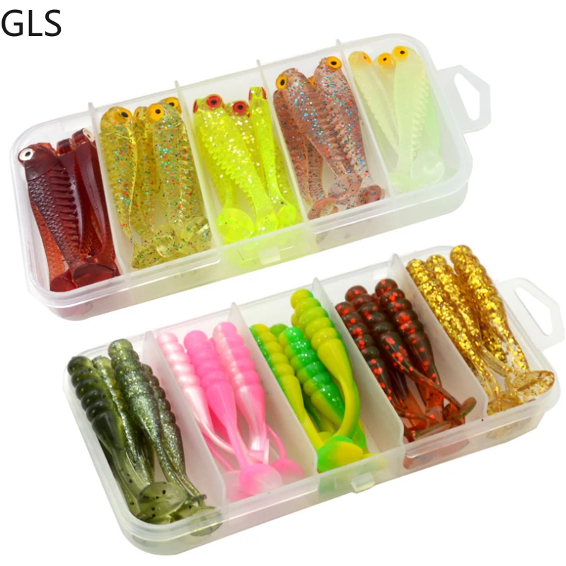 GLS-señuelo de pesca biónico en espiral, Mini gusano de lubina de agua salada, Artificial, de silicona suave, novedad, 30 unids/caja - imagen 3
