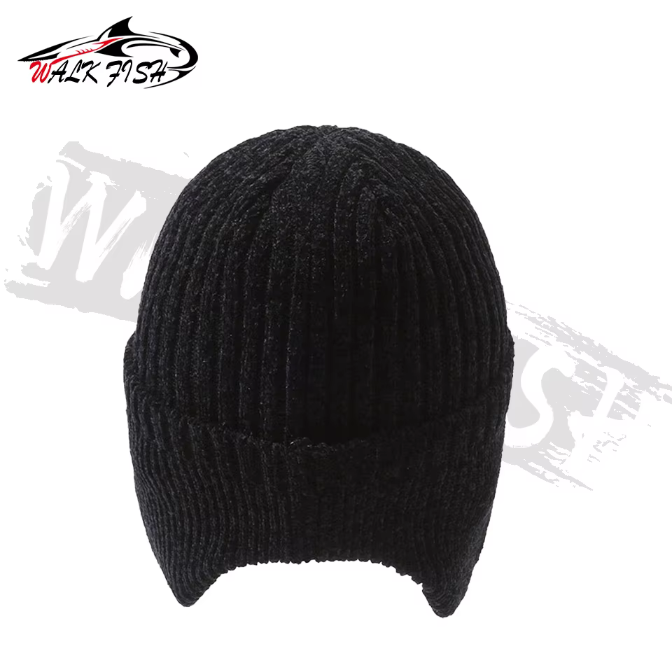 WALK FISH-Sombrero de pesca de invierno, protección para los oídos Unisex, además de terciopelo grueso, conducción al aire libre, cálido, a prueba de viento, tejido para invierno - imagen 5