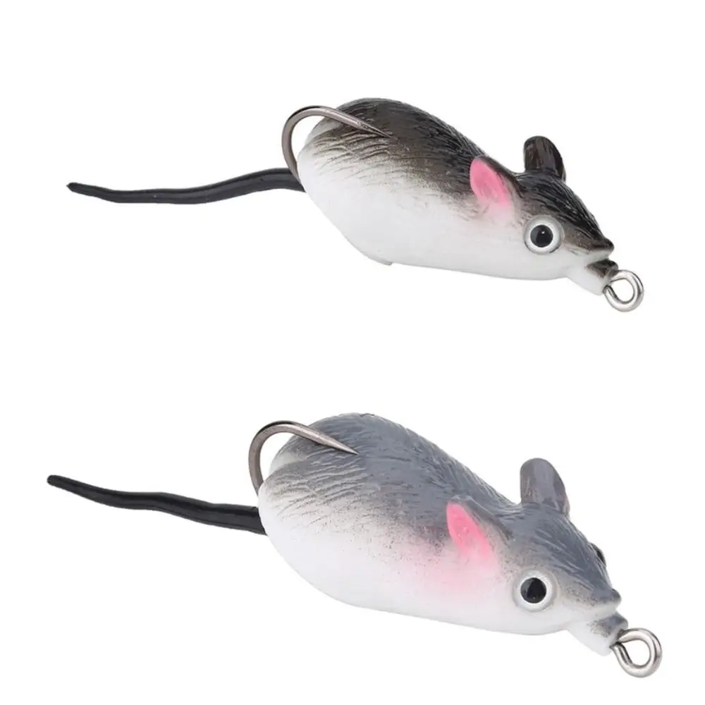 Anzuelos dobles duraderos, Señuelos de Pesca blandos, ratones blandos, cola giratoria, señuelo Topwater, cebo de pesca, aparejos de pesca - imagen 3