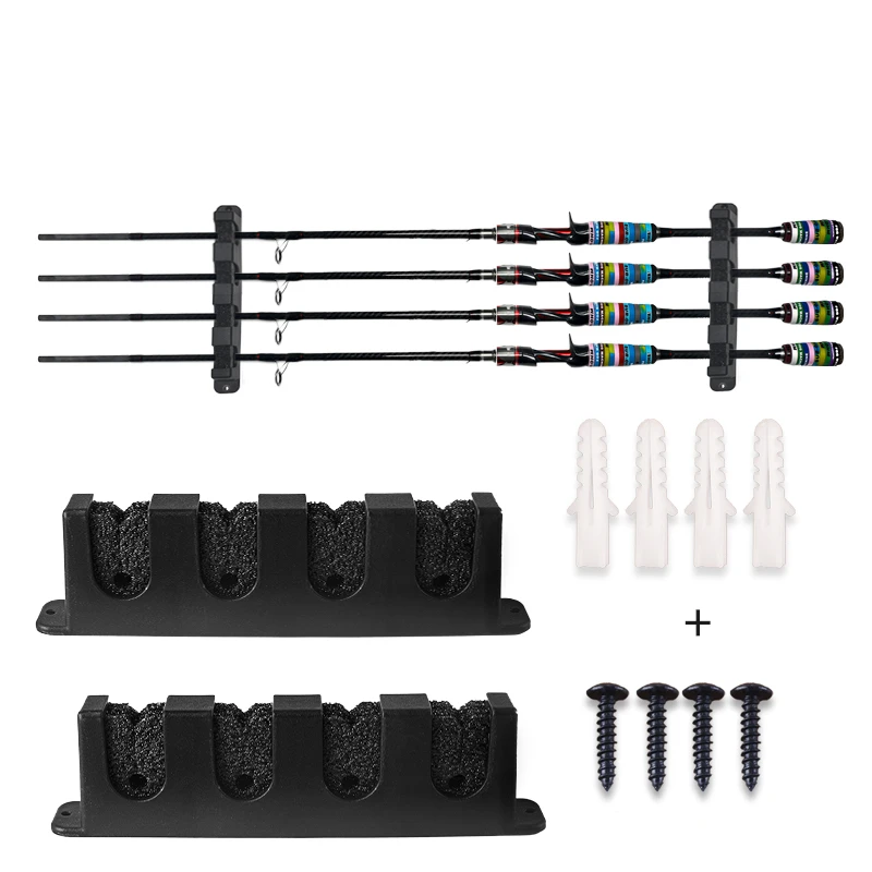 Aea-Barra de mano multifuncional montada en la pared, estante de colección de 6 agujeros, aparejos de pesca, estante Atorage - imagen 4