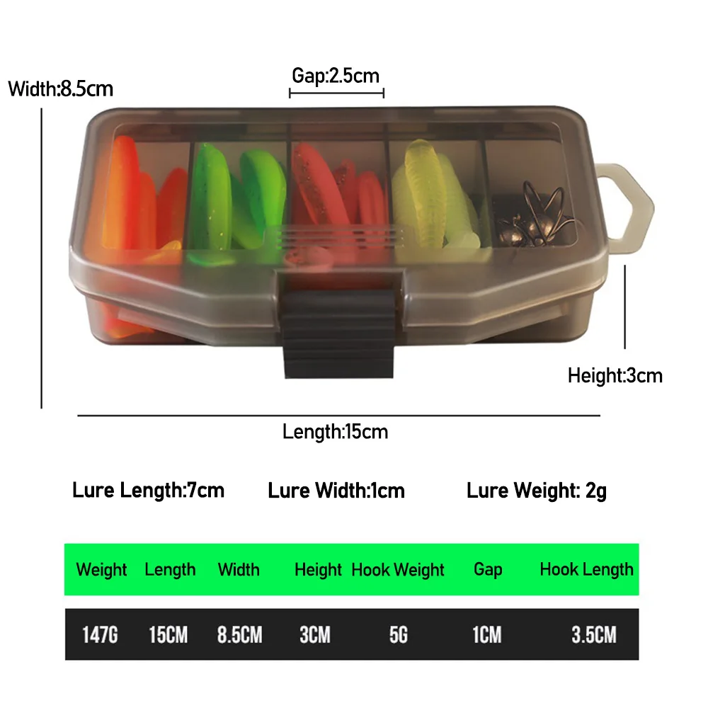 Señuelo Swimbait 7cm cola paleta anzuelo 5g lubina trucha - imagen 2