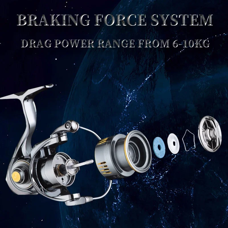 Carrete giratorio de trucha Mavllos JINWEI, arrastre de 10kg, relación 5,2: 1, marco de carbono ligero, carrete poco profundo de aluminio, carrete de pesca de carpa y trucha - imagen 3