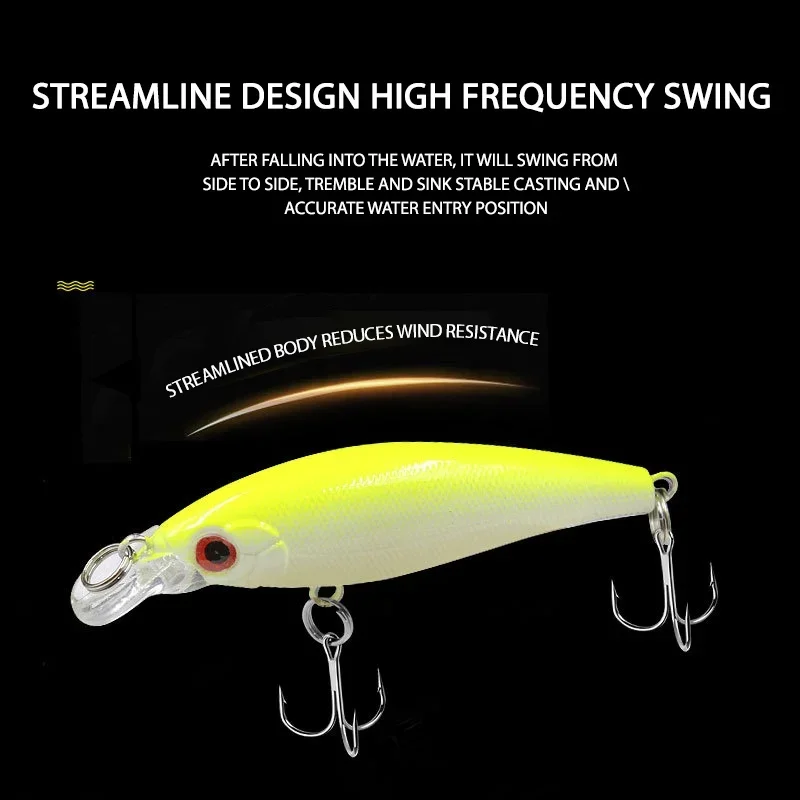 Goture Wobbler flotante Minnow – Crankbait cebo duro con anzuelos - imagen 5