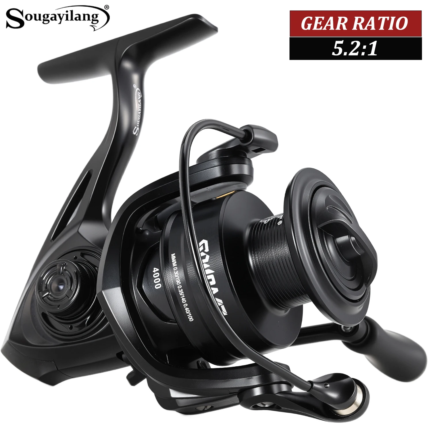 Sougayilang Carrete Giratorio 10kg Agua Salada