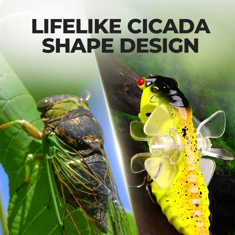 1 Uds doble hélice sombra cigarra 7,5 cm 15,5g Luya cebo falso cebo duro - imagen 5