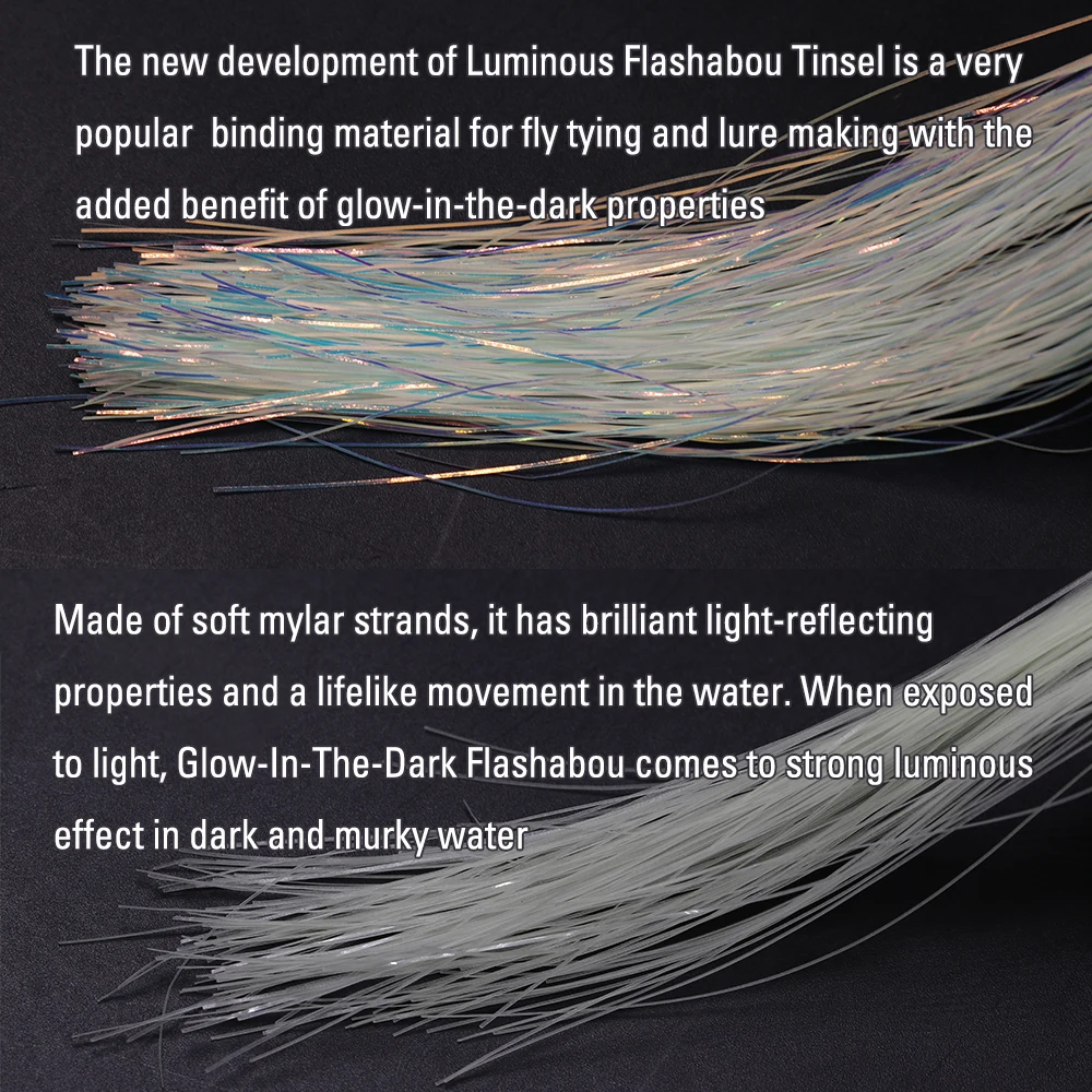 ICERIO 0,37mm luminoso Flashabou oropel brillo mosca atado Material para Steelhead Streamer moscas ayudar gancho plantillas Bucktail señuelo - imagen 5