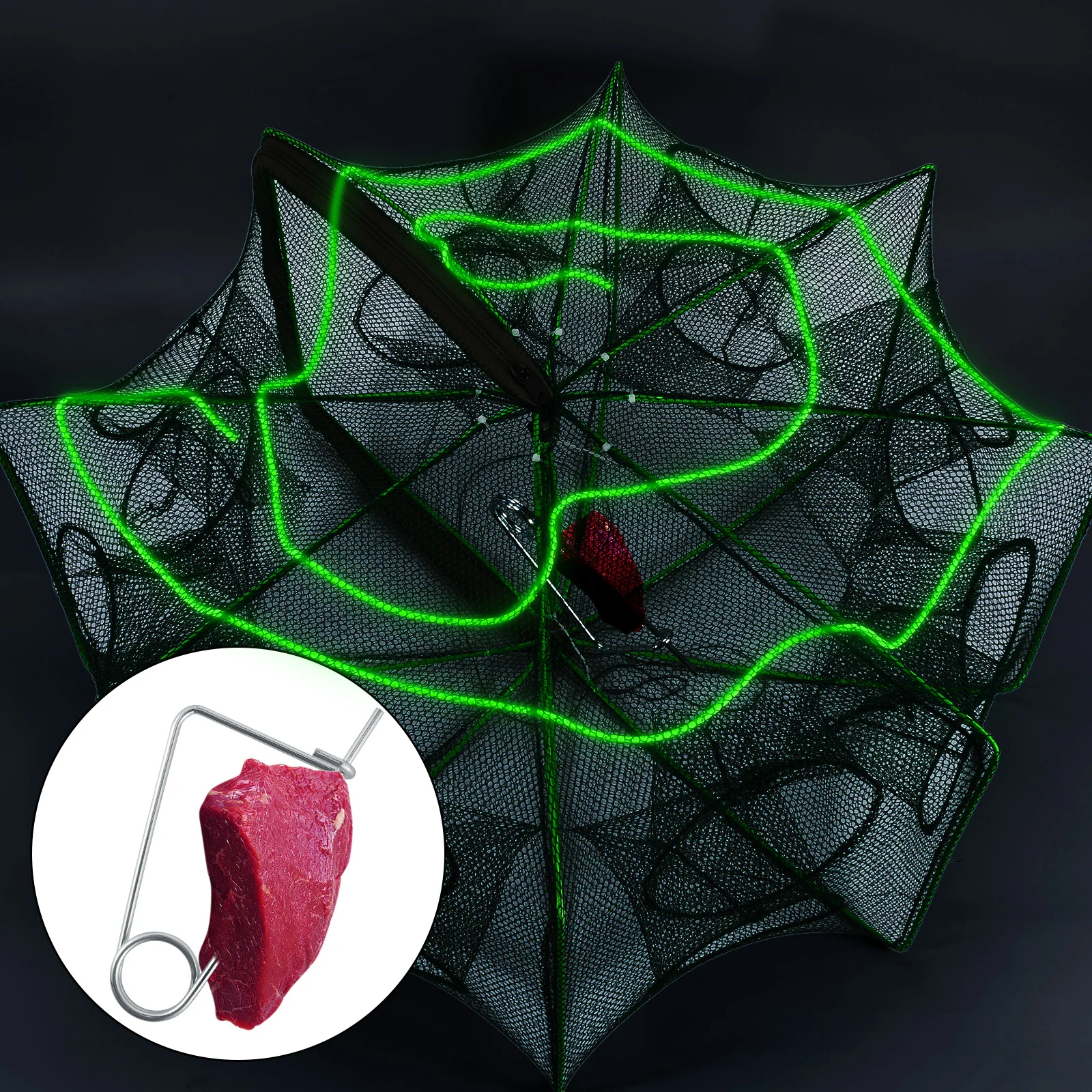 Nasza plegable para cangrejo con luz nocturna y clip cebo - imagen 4