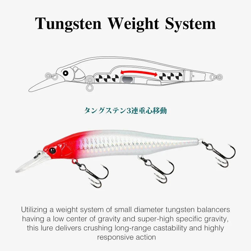 TSURINOYA 115SP suspendido Minnow Jerkbait 115mm 17,2g AURORA sistema de peso de tungsteno cebo duro Artificial señuelo de pesca profesional - imagen 3