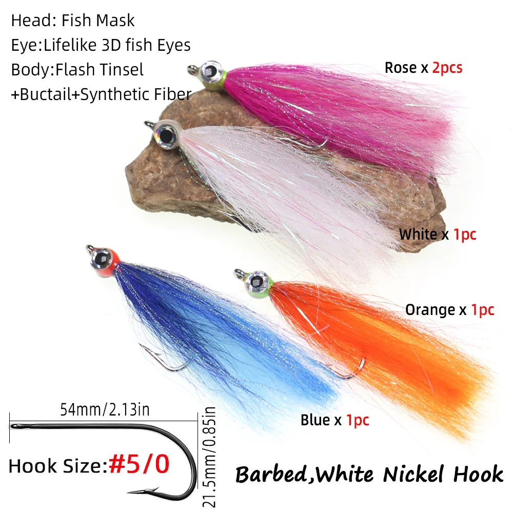 Wifreo Clouser Minnow – Kit moscas epoxi con ojo 3D para lubina - imagen 5