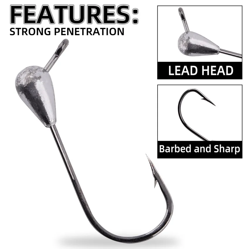 Cabezales Jig Head gota para vinilo – Agua dulce y salada - imagen 3