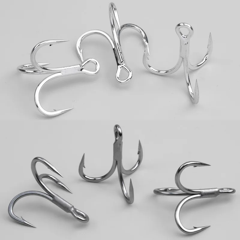 6062 3X 4X 5X 10 unids/bolsa 1 # -14 #   Anzuelo triple híbrido fuerte de alto carbono, 1/0-3/0, gran juego de agua salada, anzuelos triples de pesca fuertes - imagen 4