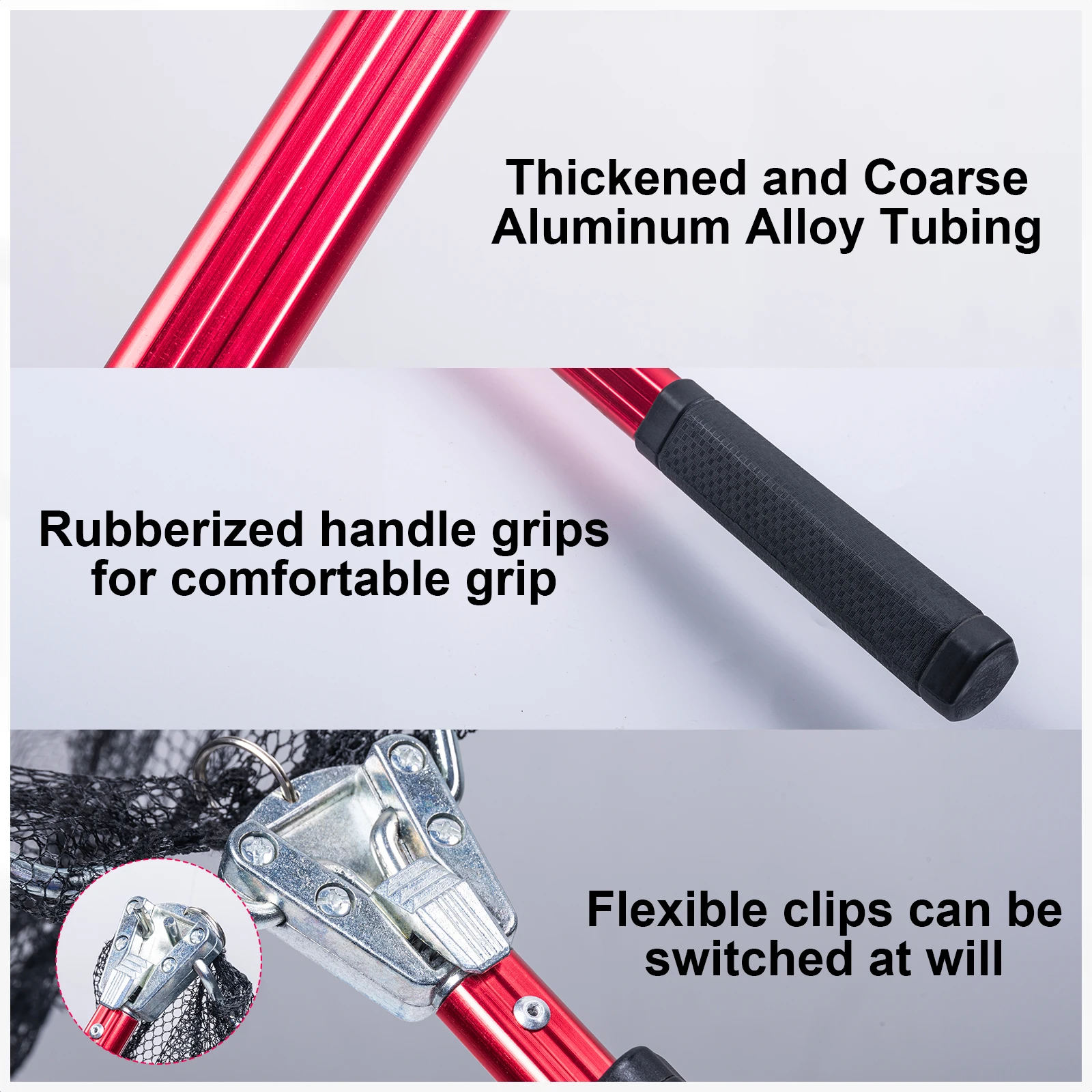 Goture-red de pesca retráctil plegable, 180cm, 210cm, telescópica de aleación de aluminio para pesca con mosca - imagen 3