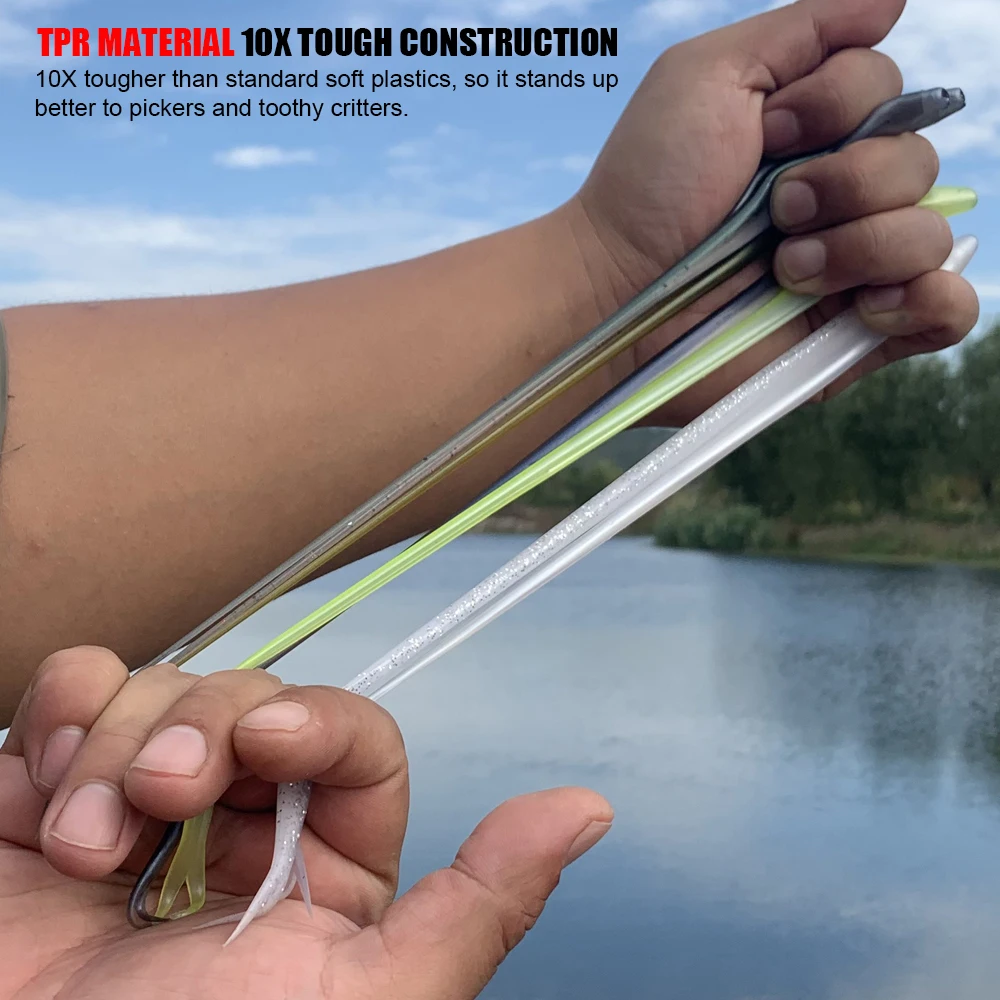 Spinpoler Jerk shad flotante TPR cebo suave señuelo de pesca 4,72 "coda ligeramente dividida silicona Artificial tiro caído lubina aparejos de mar - imagen 4