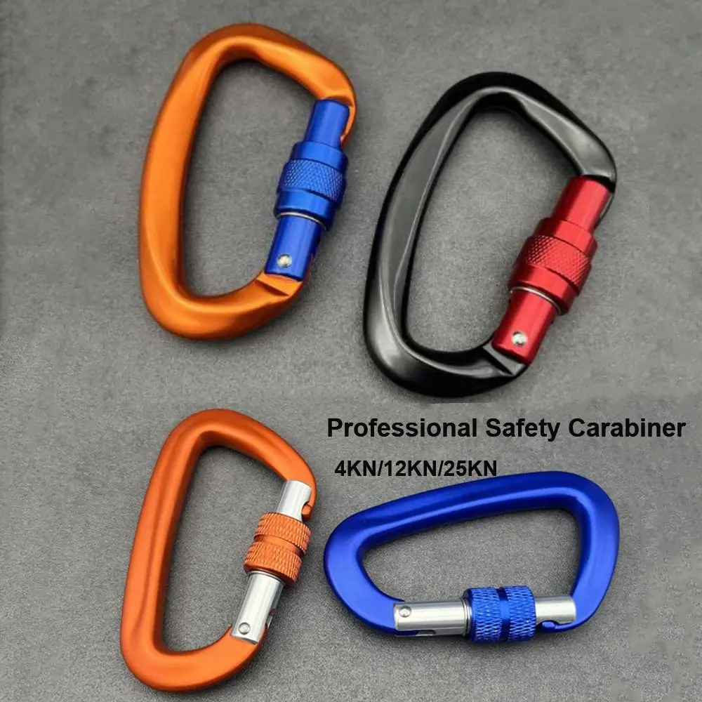 Mosquetón de seguridad profesional 4KN/12KN/25KN, cerradura de seguridad de escalada multicolor de aluminio, herramienta de ascend al aire libre - imagen 2