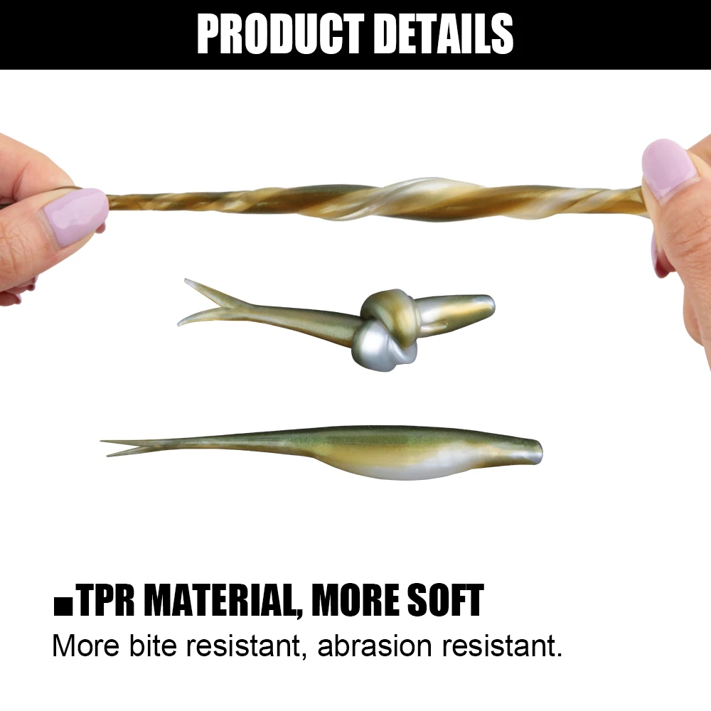 Spinpoler TPR Jerk Shad cola ligeramente bifurcada flotante Artificial de silicona Swimbait señuelo de Pesca para Zander Pike perca Bass Pesca - imagen 4