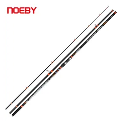 NOEBY Surf Casting 4,25 m caña de pescar Tubular de carbono 3 secciones guía Fuji DPS asiento de carrete plomo 100-250g cañas de tierra de fundición larga