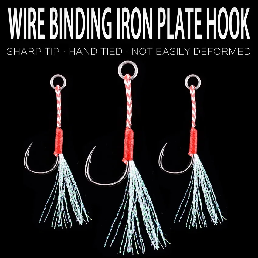 Anzuelo de Pesca con púas, señuelo de Pesca de acero con alto contenido de carbono, pluma de hilo, Jigging lento, 20 unidades - imagen 4