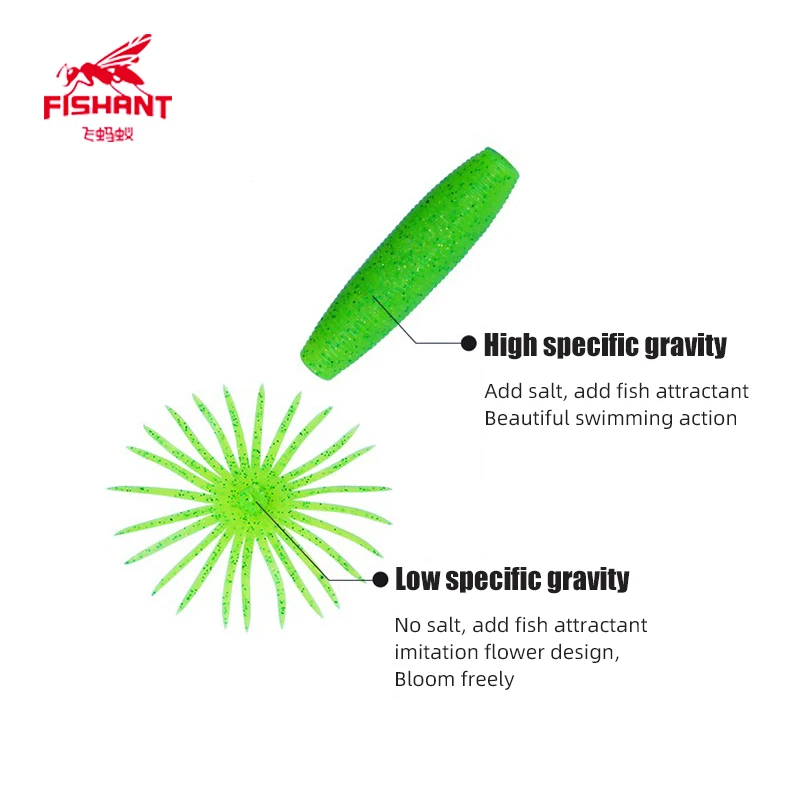 FISHANT 5 uds/6 uds Caitou calamar señuelos blandos plantillas de calamar alta gravedad específica señuelo de pesca 45Mm/55Mm señuelo cebo calamares para pesca - imagen 4