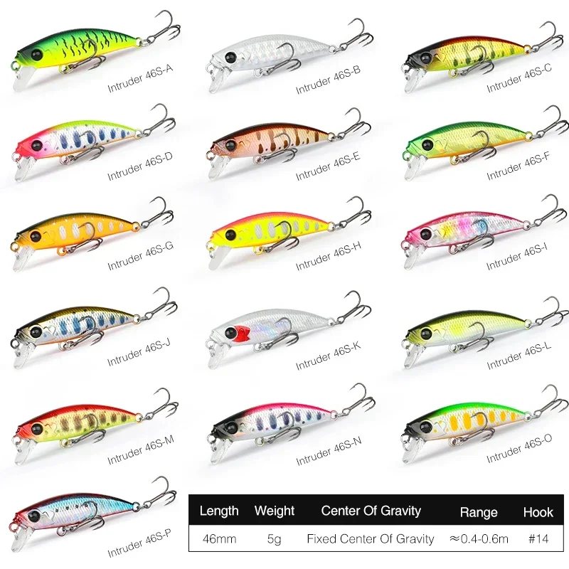 TSURINOYA 46S señuelo de pesca de pececillo que se hunde intrusión 46mm 5g trucha Artificial Ajing Stream Lake Jerkbait Rockfishing cebos duros - imagen 3