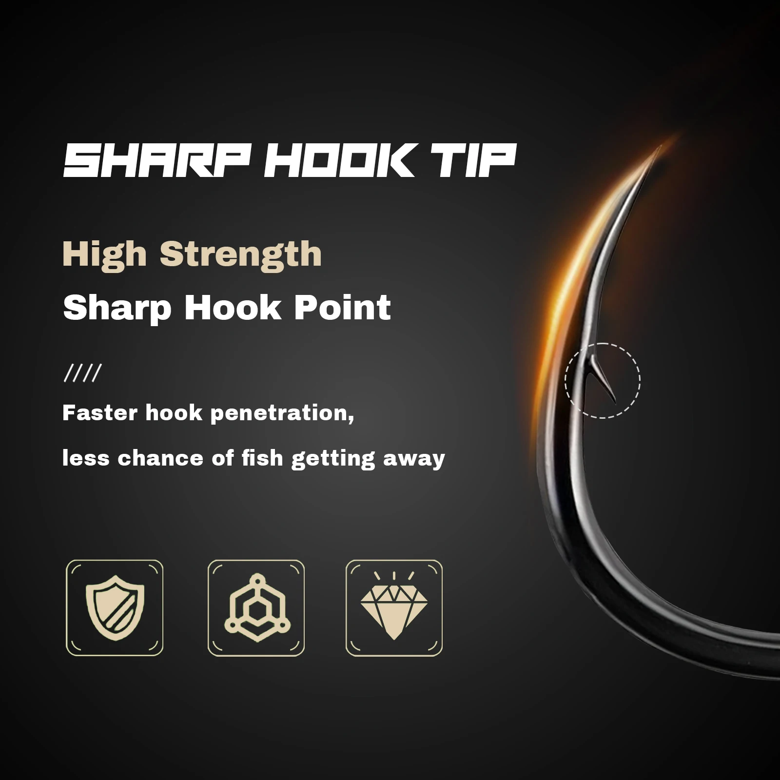 Ganchos de cabeza de anzuelo de bala, ganchos de gusano de espacio ancho, 9KM, 10 Uds. - imagen 4