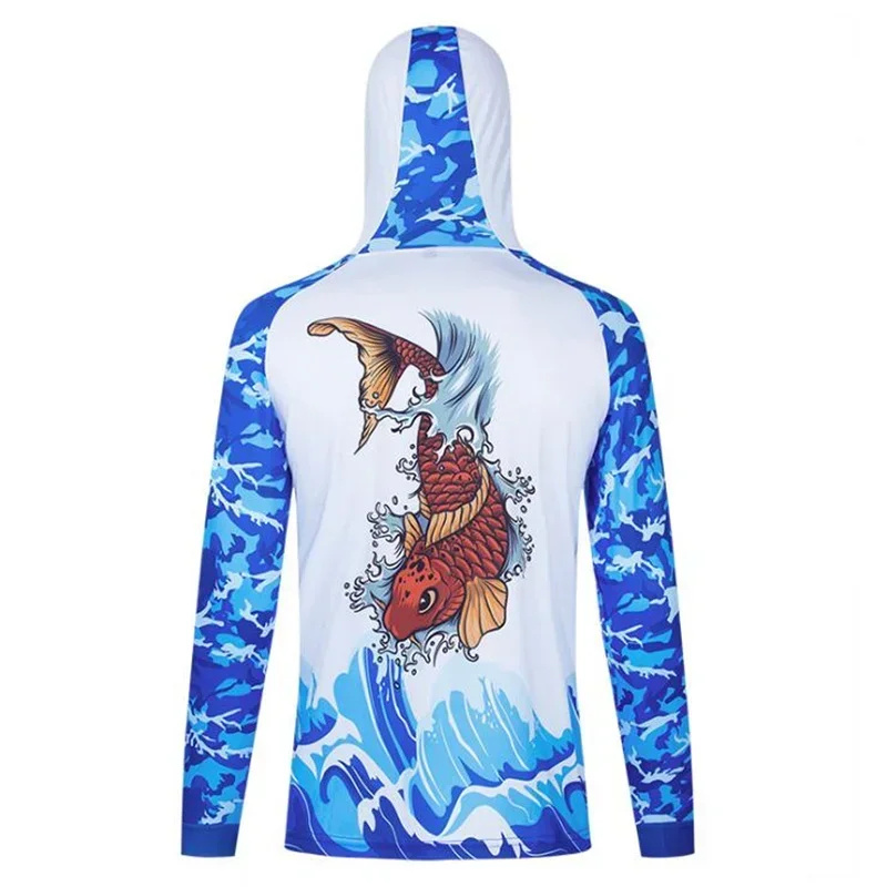 Jersey de pesca de manga larga Anti-UV, profesional, transpirable, secado rápido, Sudadera con capucha, ropa para exteriores, abrigo de pesca para hombre - imagen 2