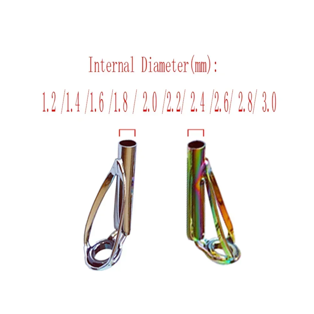 Anillo guía para caña superior de pescar, punta de línea de 1,2mm-3,0mm, anillos oculares DIY de acero inoxidable, Kit de reparación de postes, accesorios de repuesto - imagen 2