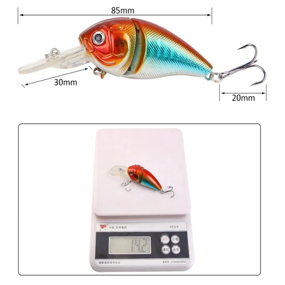 1 unidad Crankbait 14,2g 8,5 cm manivela de natación cebo duro para Lucio señuelo de Pesca Wobblers aparejos Pesca ojos 3D - imagen 4