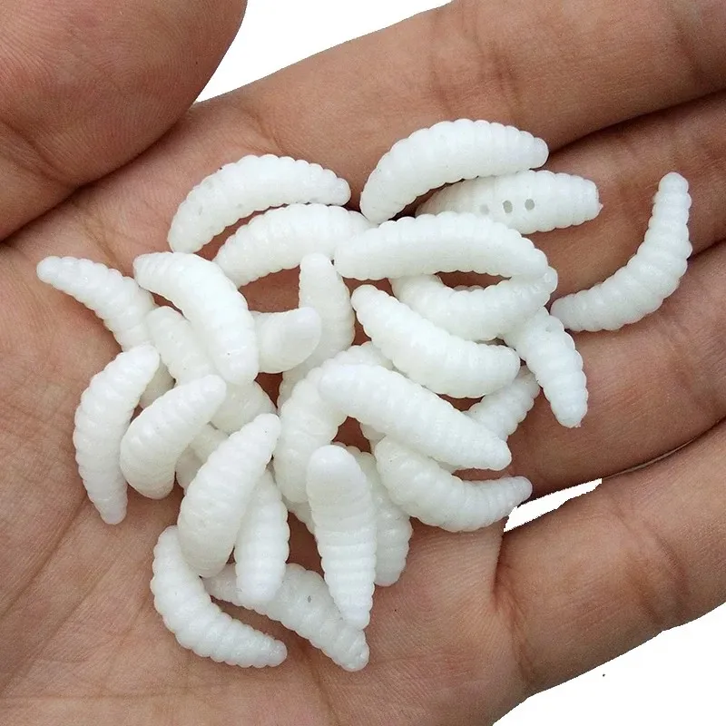 Señuelos de gusanos para pesca de lubina, 40/80/200 Uds., cebos de gusanos falsos de silicona suave, señuelos de pesca de gusanos de pan para pesca de trucha y tipo tipo de pez - imagen 5