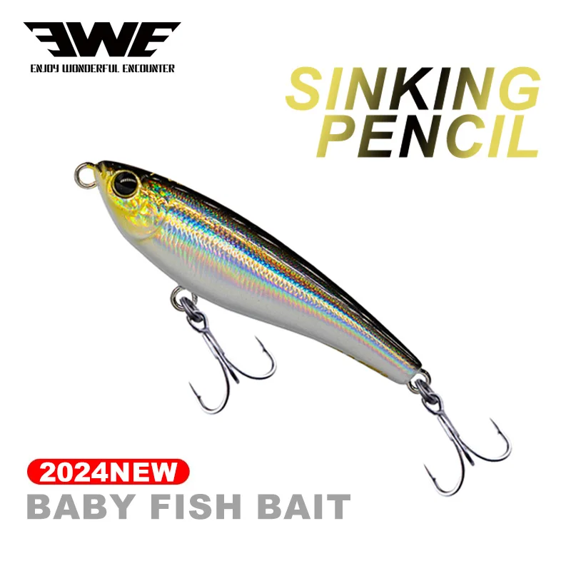 EWE 24 nuevo 3g/42mm 4,2g/48mm 1 unids/pack lápiz que se hunde cebo para peces de bebé supercast señuelo duro Artificial cebo duro para lubina - imagen 2