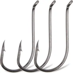 Anzuelos de pesca de acero con alto contenido de carbono, cebo de pico de pulpo, Uds Offset 1 #2 #6 #8 #100 8299 2/0 3/0 4/0, 5/0, 6/0,