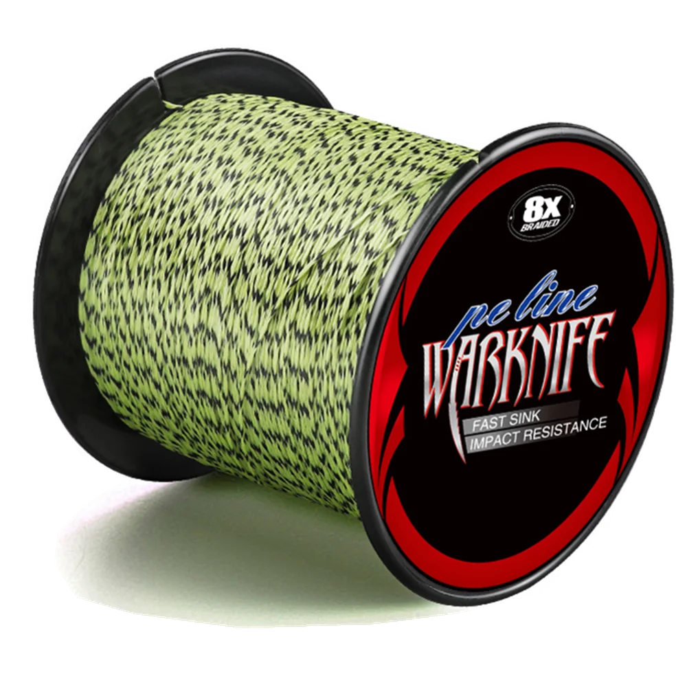 Warknife-sedal de pesca trenzado, 8 hebras, 100M, 300M, 500M, 1000M, 1500M, multicolor, PE, 6LBs -300LBs - imagen 2