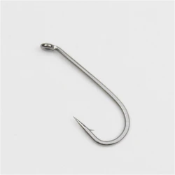 Venta al por mayor a granel 500 Uds alimentador de moscas pesca de carpa anzuelo con ojos anzuelos de púas mango largo vástago aparejos de pesca accesorios pesca