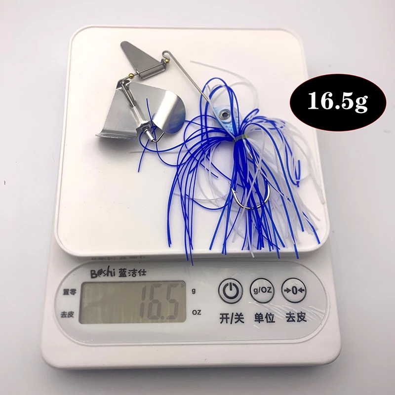 16,5g Testar hoja giratoria sin malezas Buzzbait Wobblers Chatterbait Spin Bait Jig Spinnerbait para Pesca de lubina Señuelos de Pesca - imagen 4