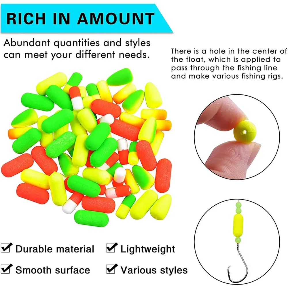 175 Uds. Kit de fabricación de aparejos de Pompano flotadores de espuma de Pompano ganchos circulares cuentas de pesca giratorios Duo Lock broches aparejos de pesca de Surf de agua salada - imagen 4