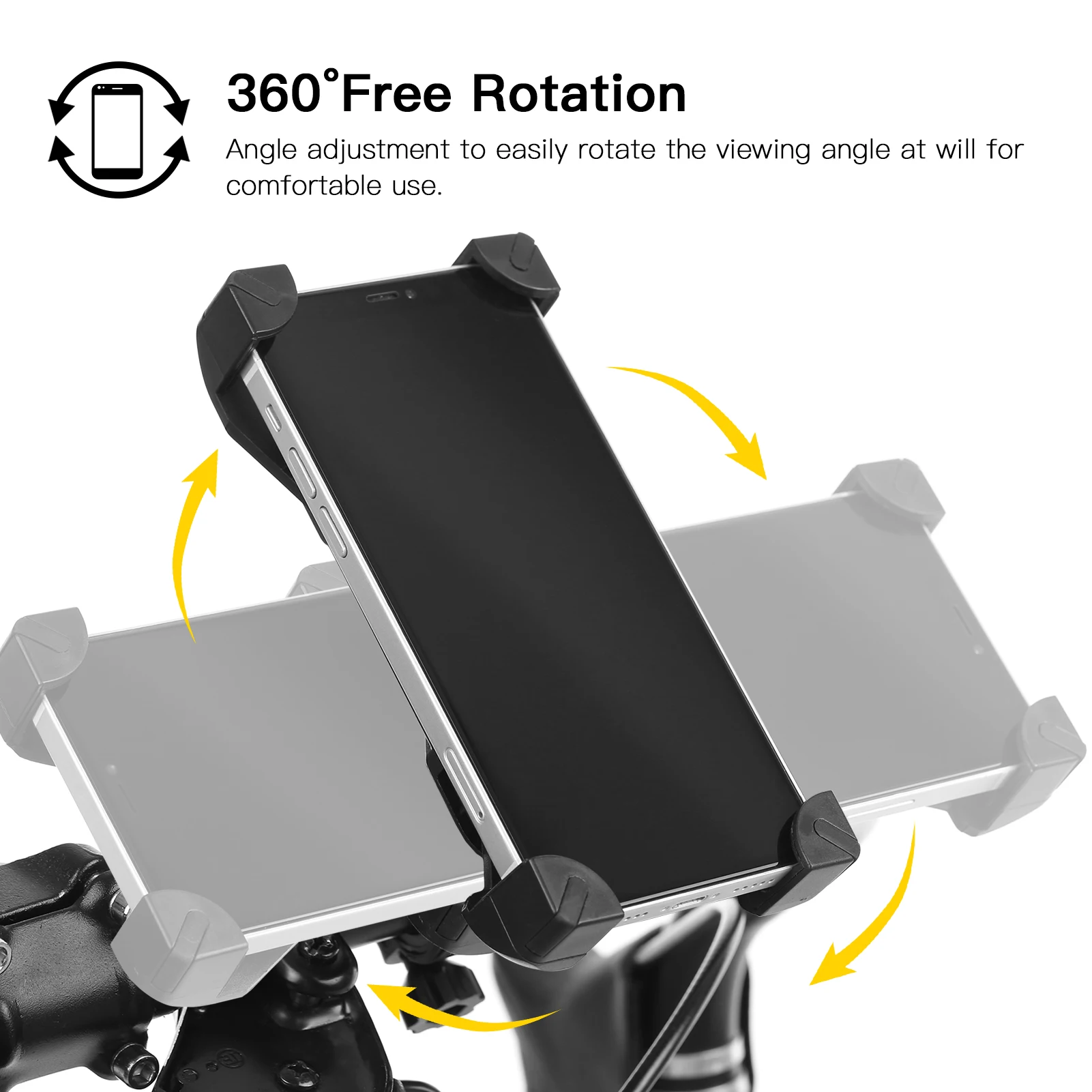 Soporte de teléfono para bicicleta con rotación de 360 grados, para manillar de patinete eléctrico - imagen 5