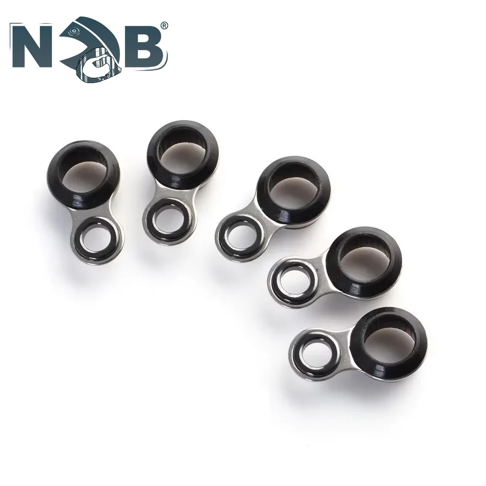NGB 5 uds DIY guías de caña de pescar telescópicas acero inoxidable 7 # -9.8 #   Punta superior de varilla guía de anillo de cerámica