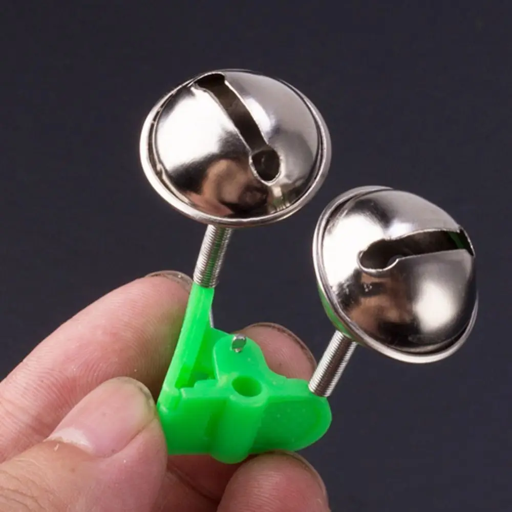 Campanas de alarma para pesca con clip verde y plateado - imagen 4