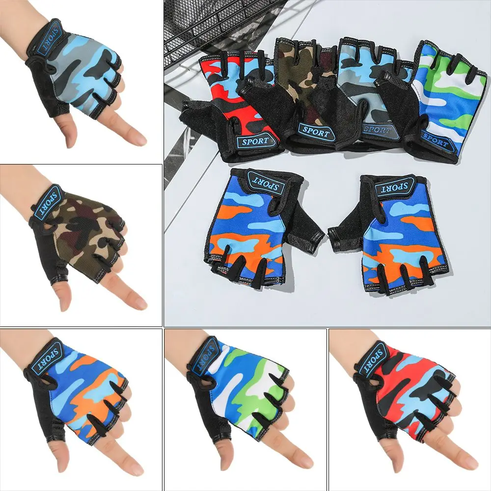 Guantes de Ciclismo de medio dedo para niños, alta elasticidad, antideslizantes, equipo de equitación - imagen 2