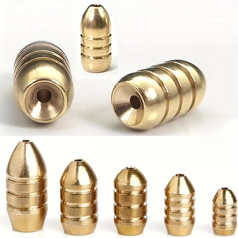 Venta al por mayor, 50 Uds., plomo de cobre dorado, pesca de carpa, cabezal de anzuelo trasero, pesas de pesca, moldes para anzuelo, Kit de accesorios - imagen 5